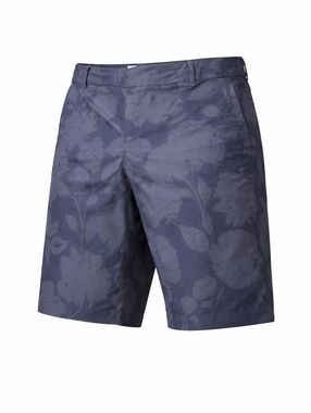 SPANX Women’s Navy Floral Stretch Shorts Flat Front Performance Size Medium